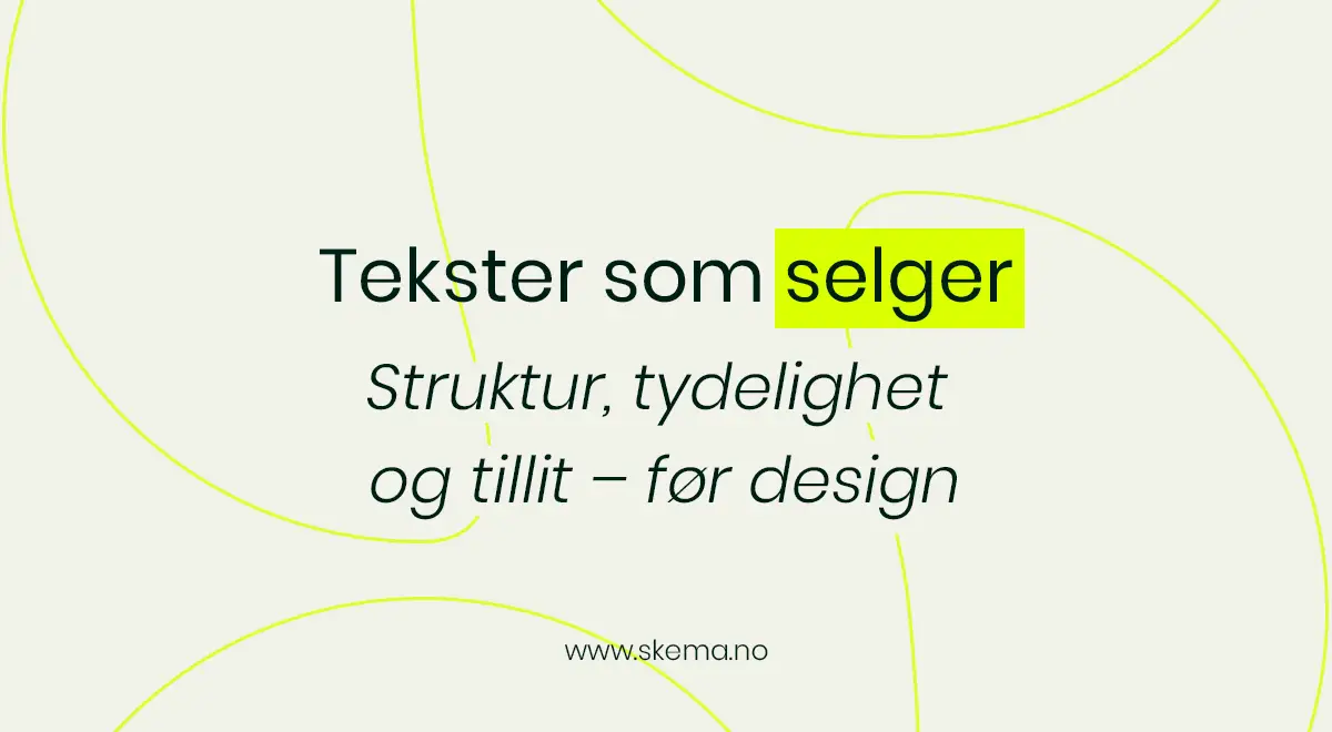 Illustrasjon som viser planlegging av nettsidetekster med fokus på struktur, brukerflyt og konvertering