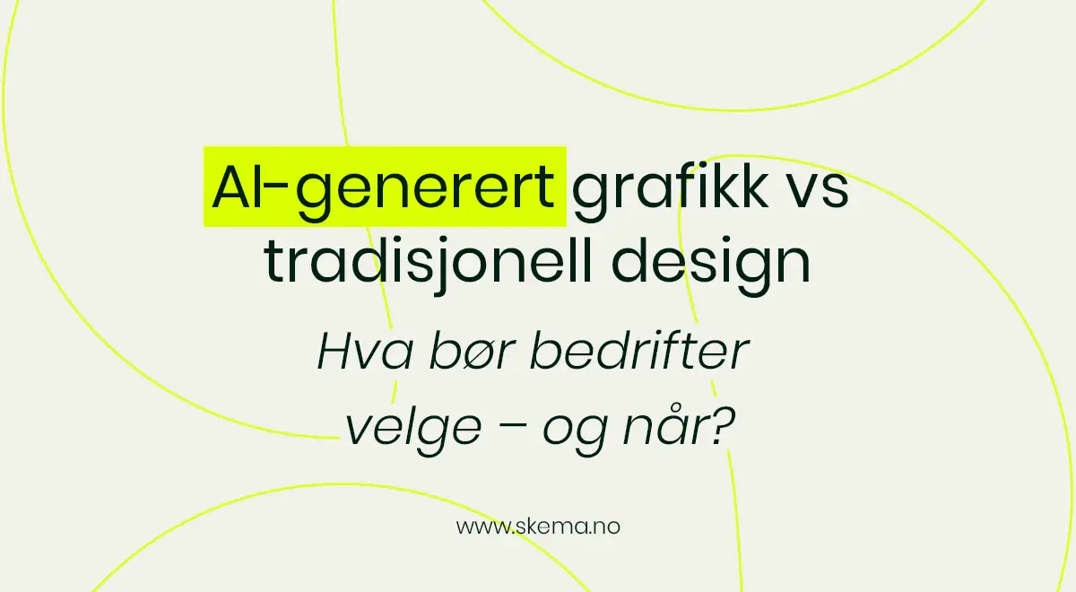 Forskjell mellom AI-generert grafikk og tradisjonell design for bedrifter