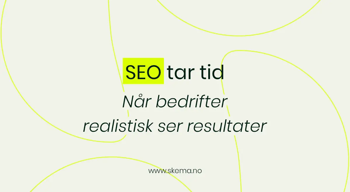 Illustrasjon som viser tidsaspektet ved SEO og når bedrifter kan forvente synlige resultater i Google
