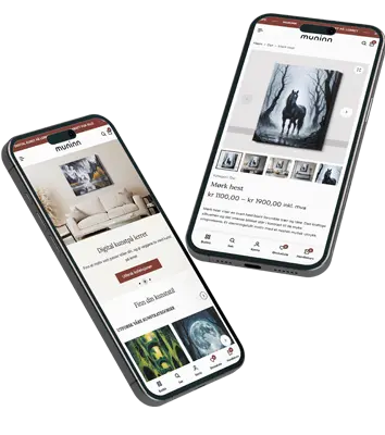 Mobilvisning av WordPress nettside med nettbutikk og produkter