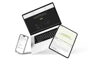 Profesjonell WordPress nettside vist på laptop, nettbrett og mobil