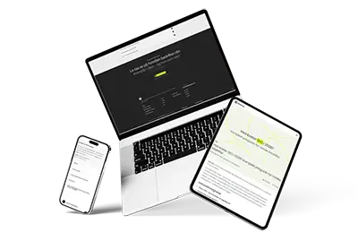 Profesjonell WordPress nettside vist på laptop, nettbrett og mobil
